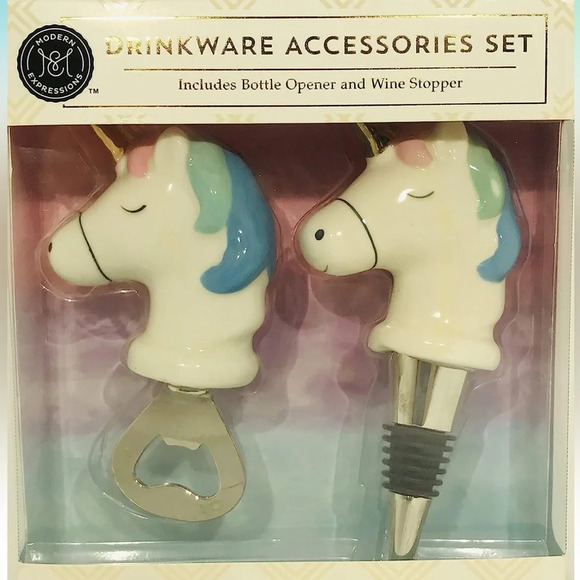 Other - Unicorn Drinkware Accessories Set, NIB